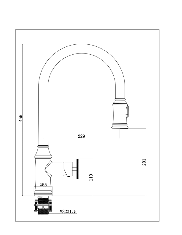 ברז מטבח נשלף ניקל
